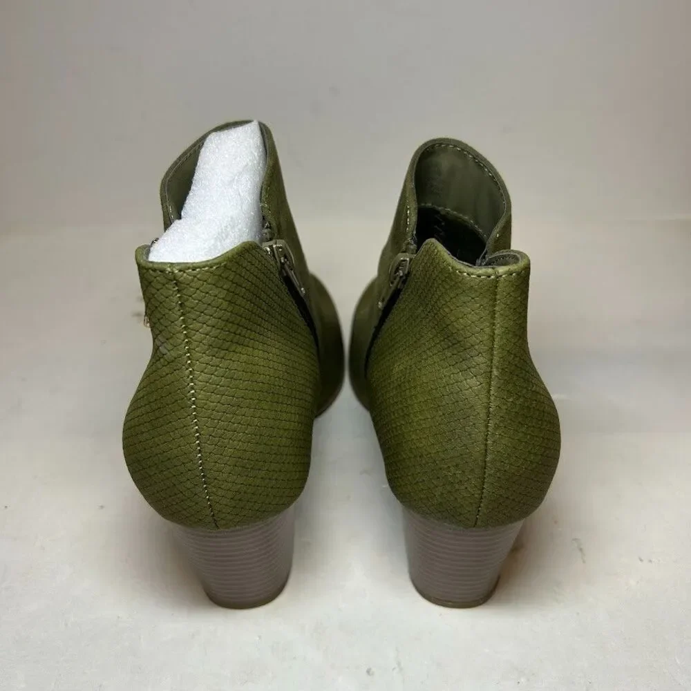 Style & Co. Womens 7.5 M Olive Green Masrinaa Ankle Booties NIB QK5